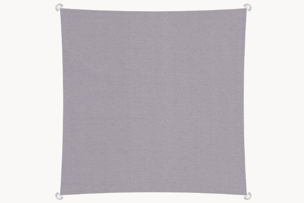 Sonnensegel quadratisch 5x5 m – Olefin-Stoff, konkave Form, Farbe Ash Grey
