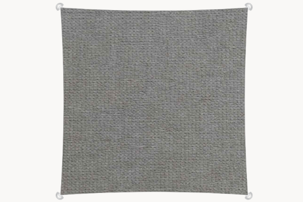 Sonnensegel quadratisch 4x4 m – Tentmesh-Gewebe, konkave Form, Farbe Steel Grey