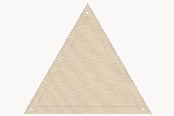 Sonnensegel dreieckig 2x2x2 m – Olefin-Stoff, gerade Form, Farbe Creme