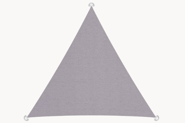 Sonnensegel dreieckig 4x4x4 m – Olefin-Stoff, konkave Form, Farbe Ash Grey