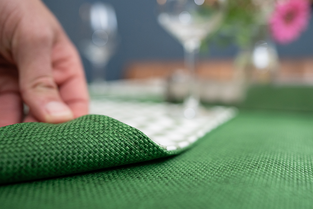 Hochwertige, grüne Tischsets in 46x32 cm, wendbar | Heimtextilien | Textile  Accessoires | Seilspannmarkisen, Faltmarkisen, Balkonsichtschutz und  Sonnensegel nach Maß von