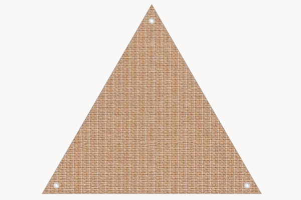 Sonnensegel dreieckig 2x2x2 m – Tentmesh-Gewebe, gerade Form, Farbe Sand