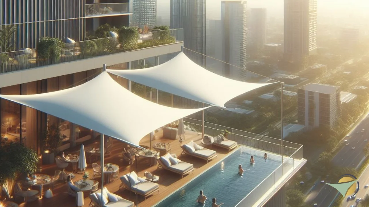 Sonnensegel auf einer Dachterrasse