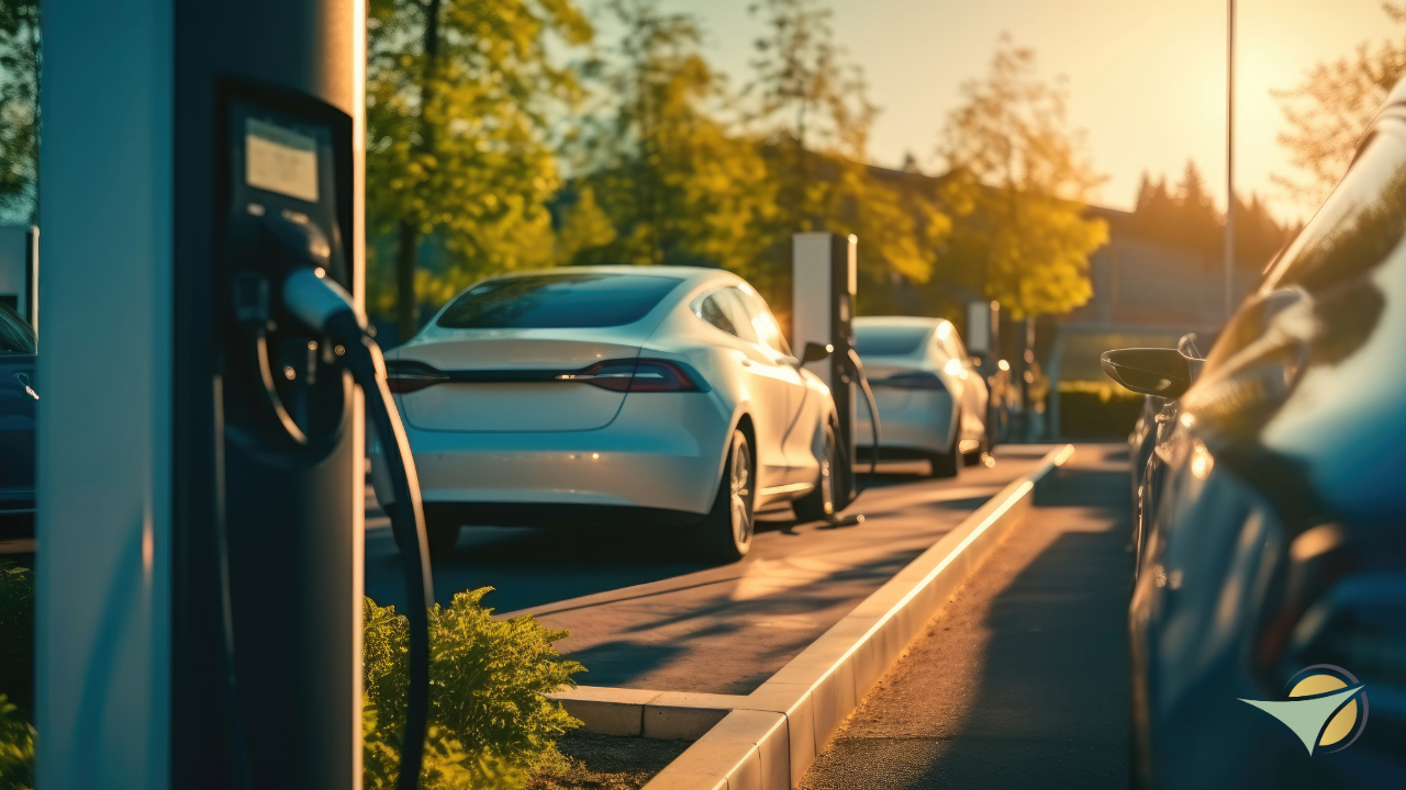 Elektroautos an Ladesäulen