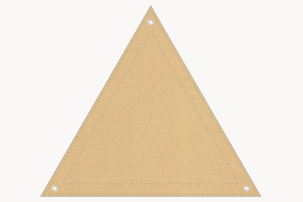 Sonnensegel dreieckig 2x2x2 m – Olefin-Stoff, gerade Form, Farbe Sahara